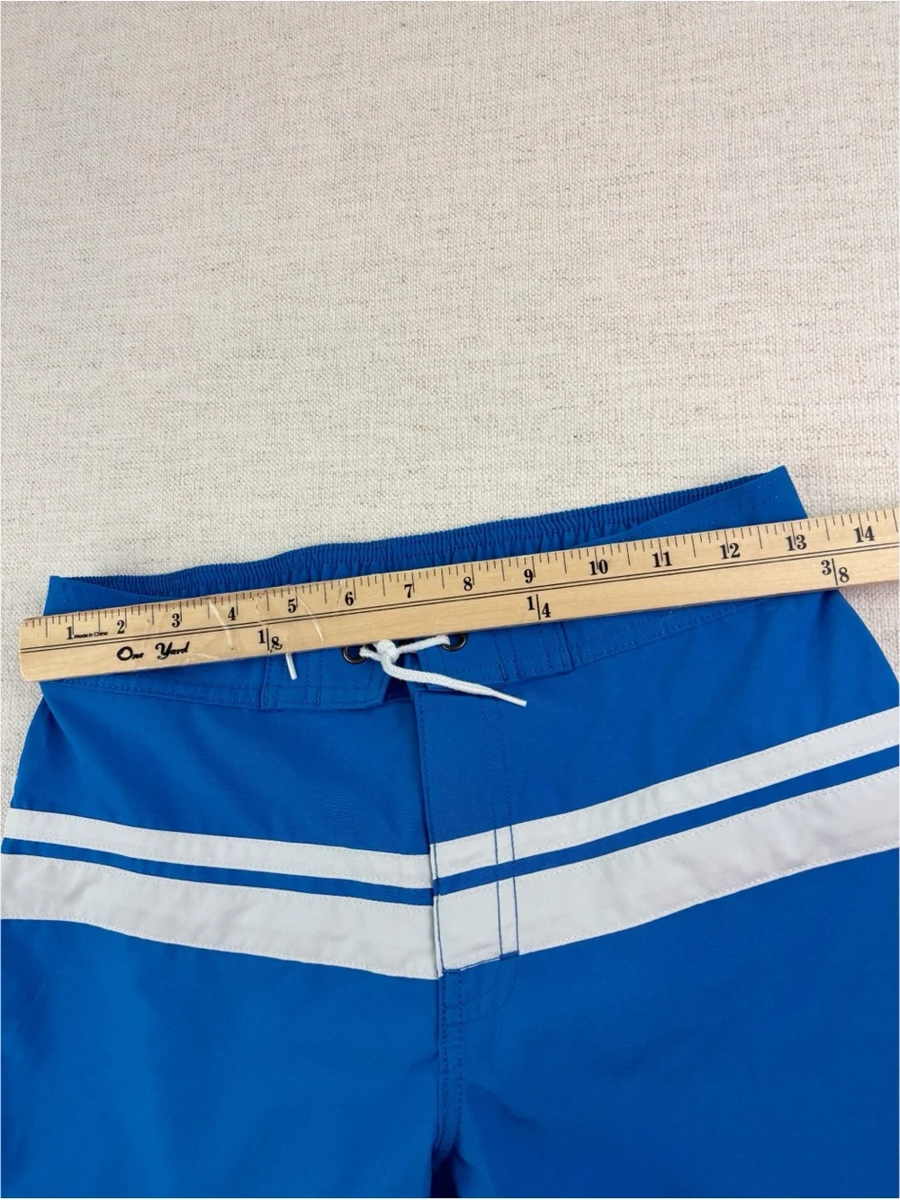 Crewcuts Boys' size‎ 12 striped swim Trunks blue and white